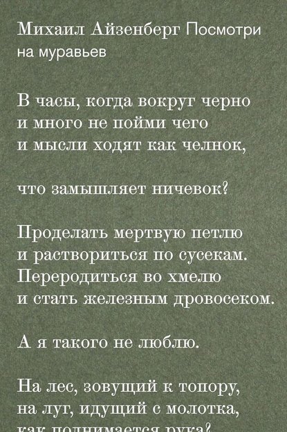 Посмотри на муравьев — Михаил Айзенберг