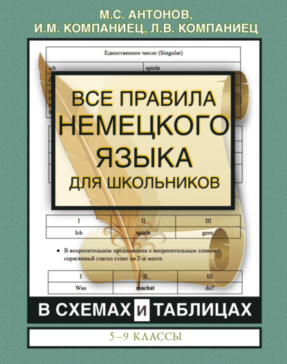 Все правила немецкого языка для школьников в схемах и таблицах. 5-9 классы — И. М. Компаниец