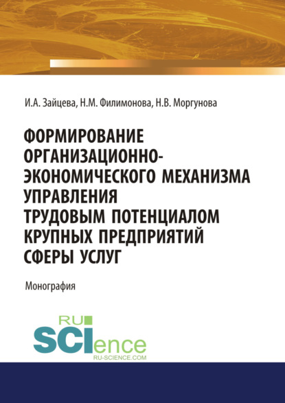 Формирование организационно-экономического механизма управления трудовым потенциалом крупных предприятий сферы услуг. (Бакалавриат). Монография. — Наталья Михайловна Филимонова