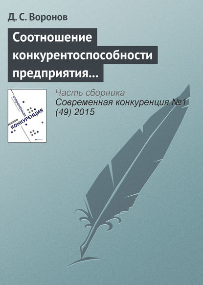 Соотношение конкурентоспособности предприятия и конкурентоспособности его продукции — Д. С. Воронов