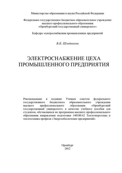 Электроснабжение цеха промышленного предприятия - В. Б. Шлейников