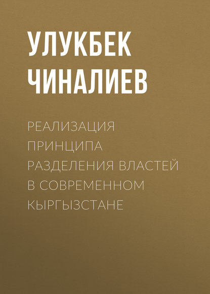 Реализация принципа разделения властей в современном Кыргызстане — Улукбек Чиналиев